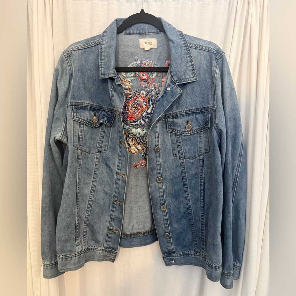 Blu Pepper Denim Jacket with Embroidery sz 1X